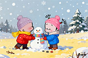 小破孩2025年12月壁纸-雪人